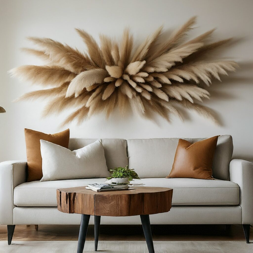 Pampas Grass DIY wall hanging