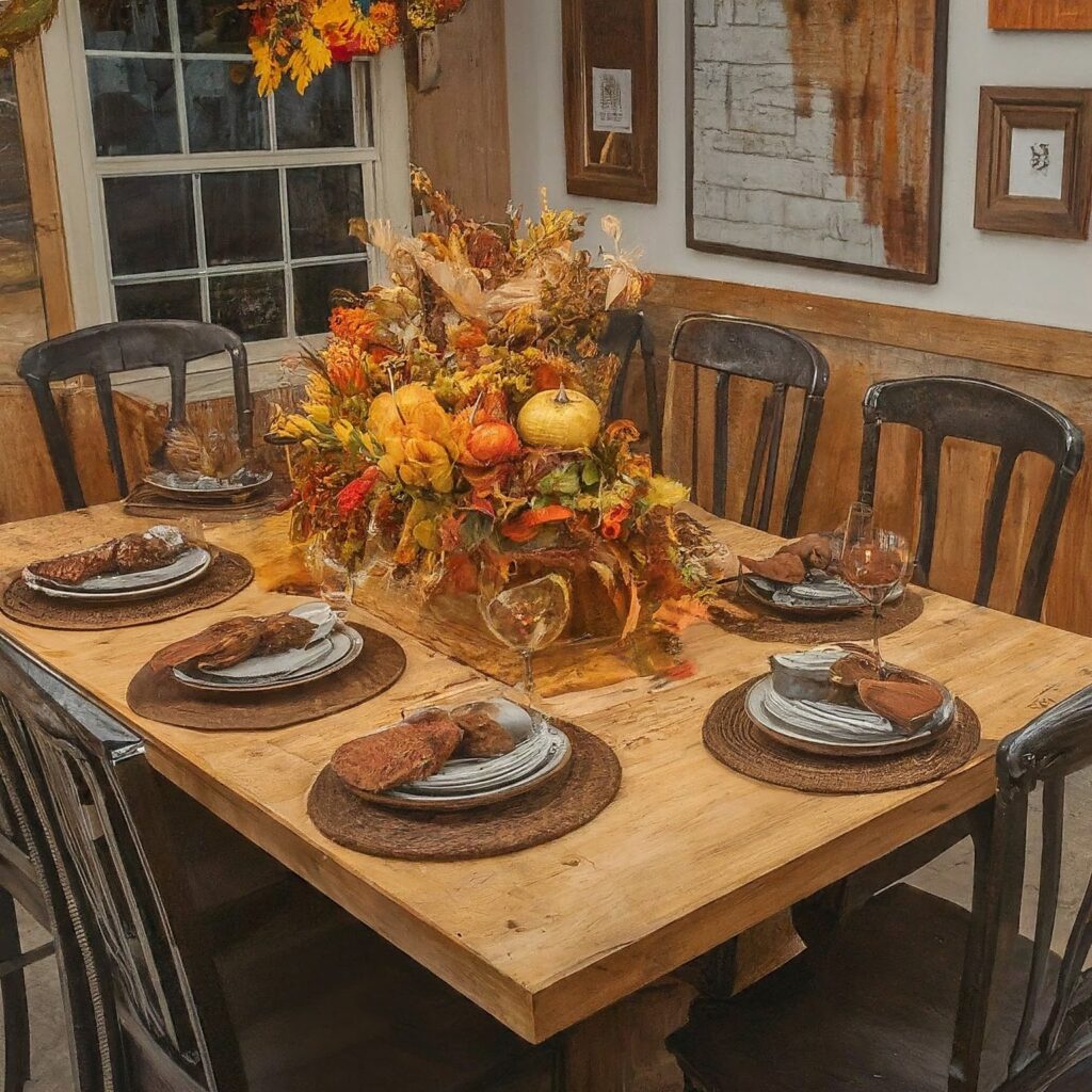 Decorated Thanksgiving Table