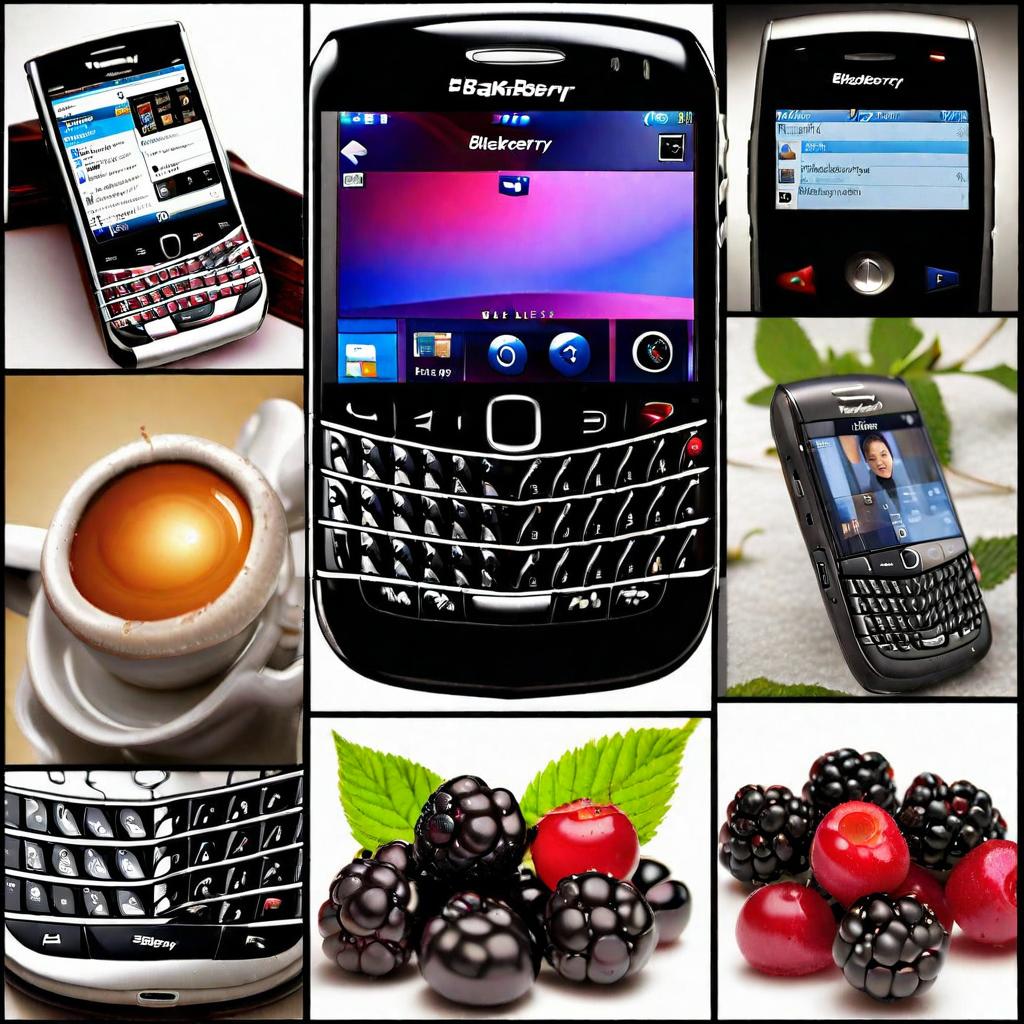 A nostalgic photo collage of the BlackBerry Pearl in various settings and uses.