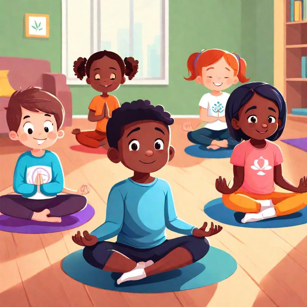 kids doing yoga poses while listening to a story - International Yoga Day