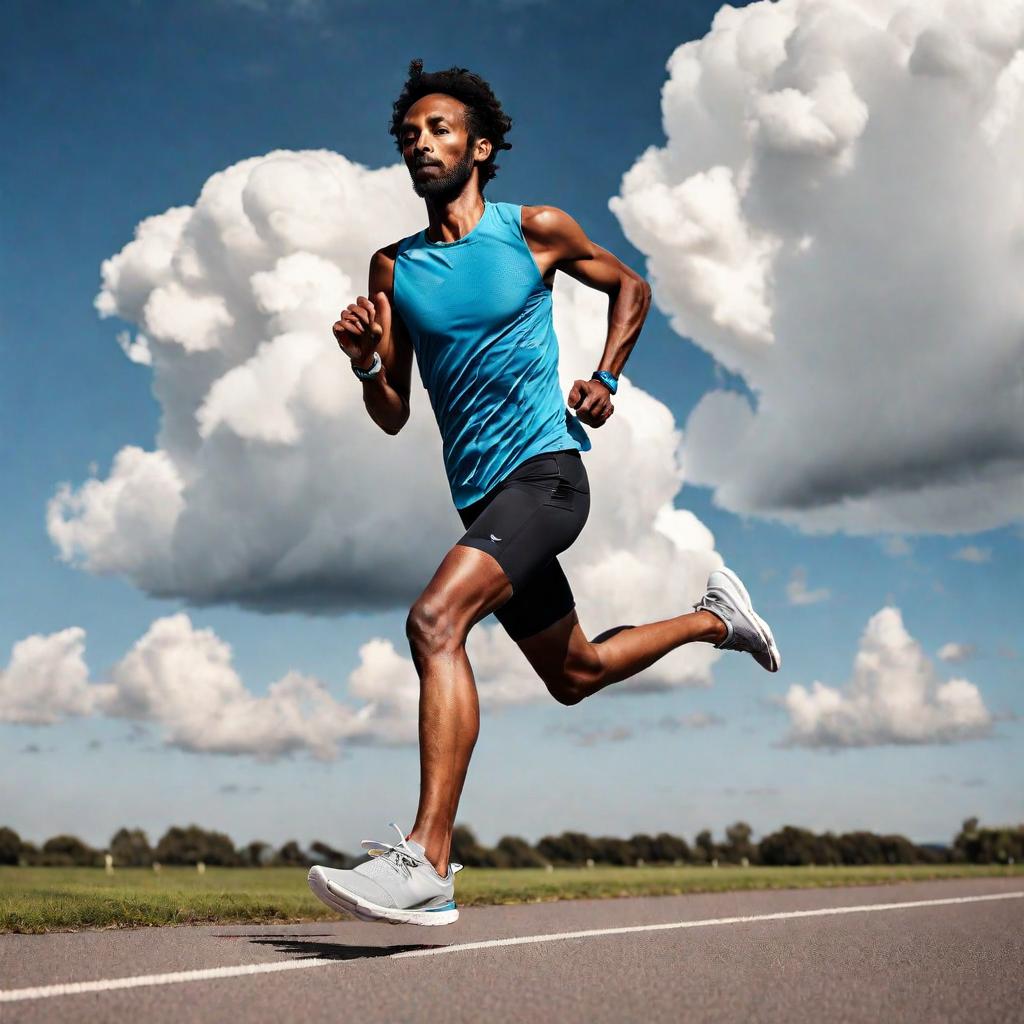 A runner mid-stride wearing On Cloud Shoes, highlighting their lightness