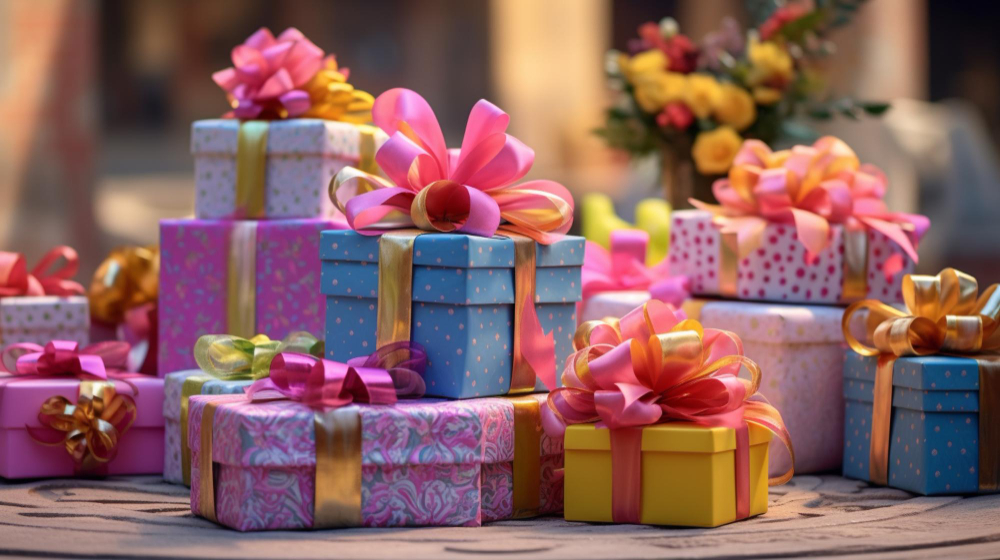 Beautifully wrapped birthday gifts or a colorful digital greeting