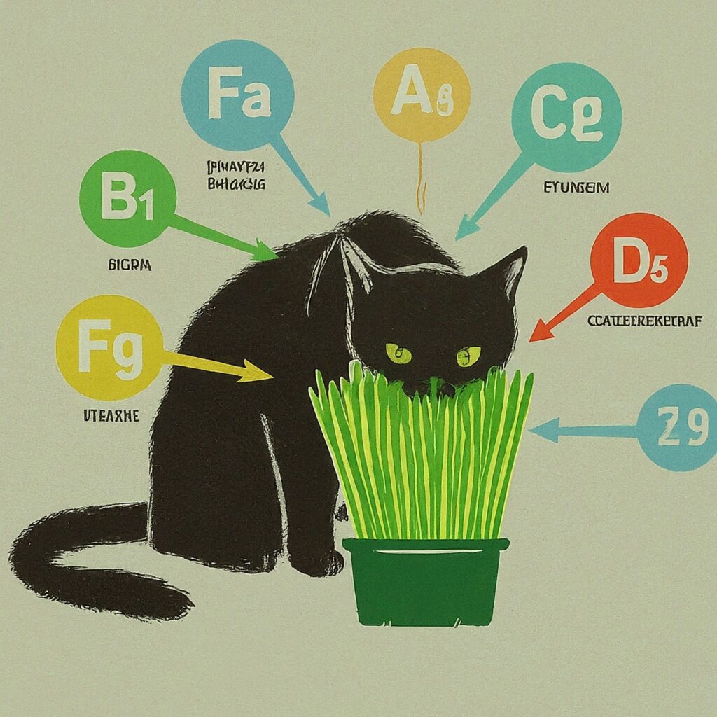 Nutrients found in cat grass.
