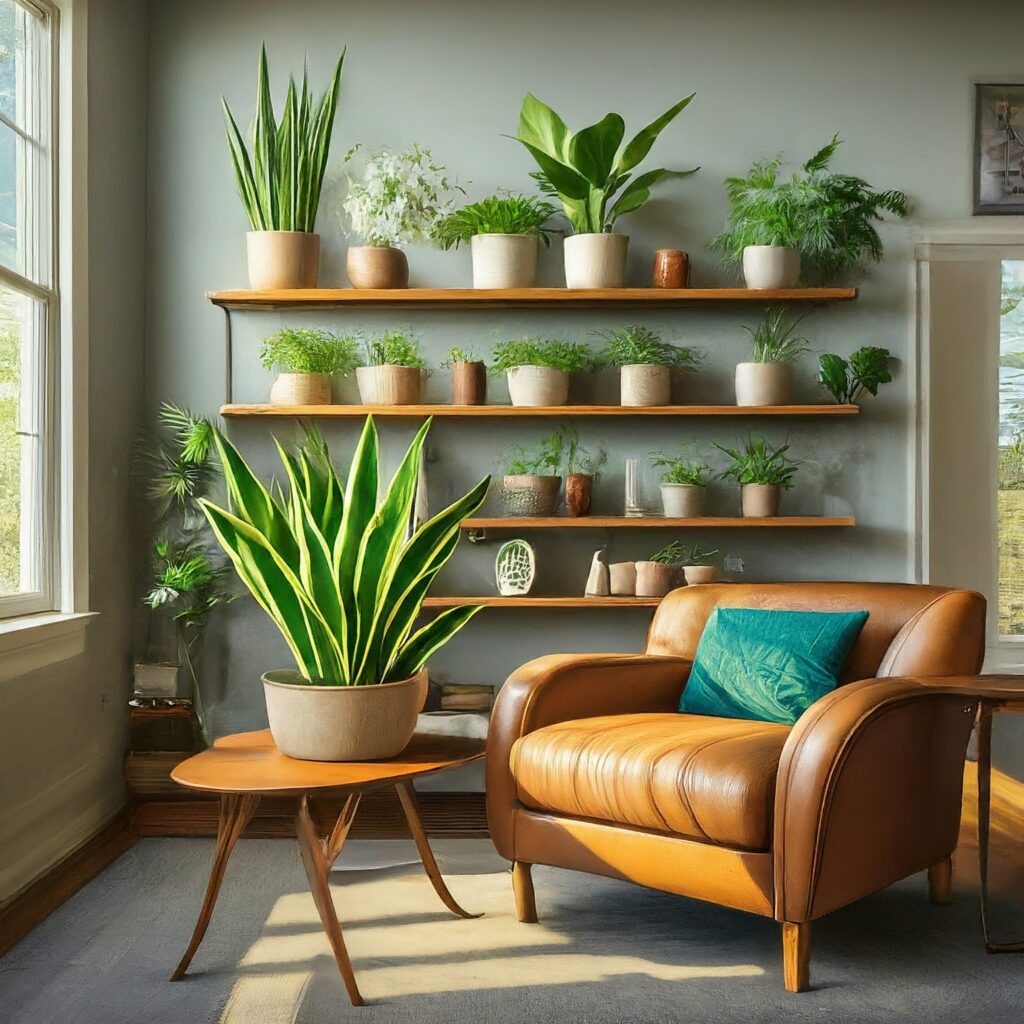 An infographic about how houseplants purify the air.
